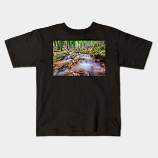 River flowing through rocks Kids T-Shirt